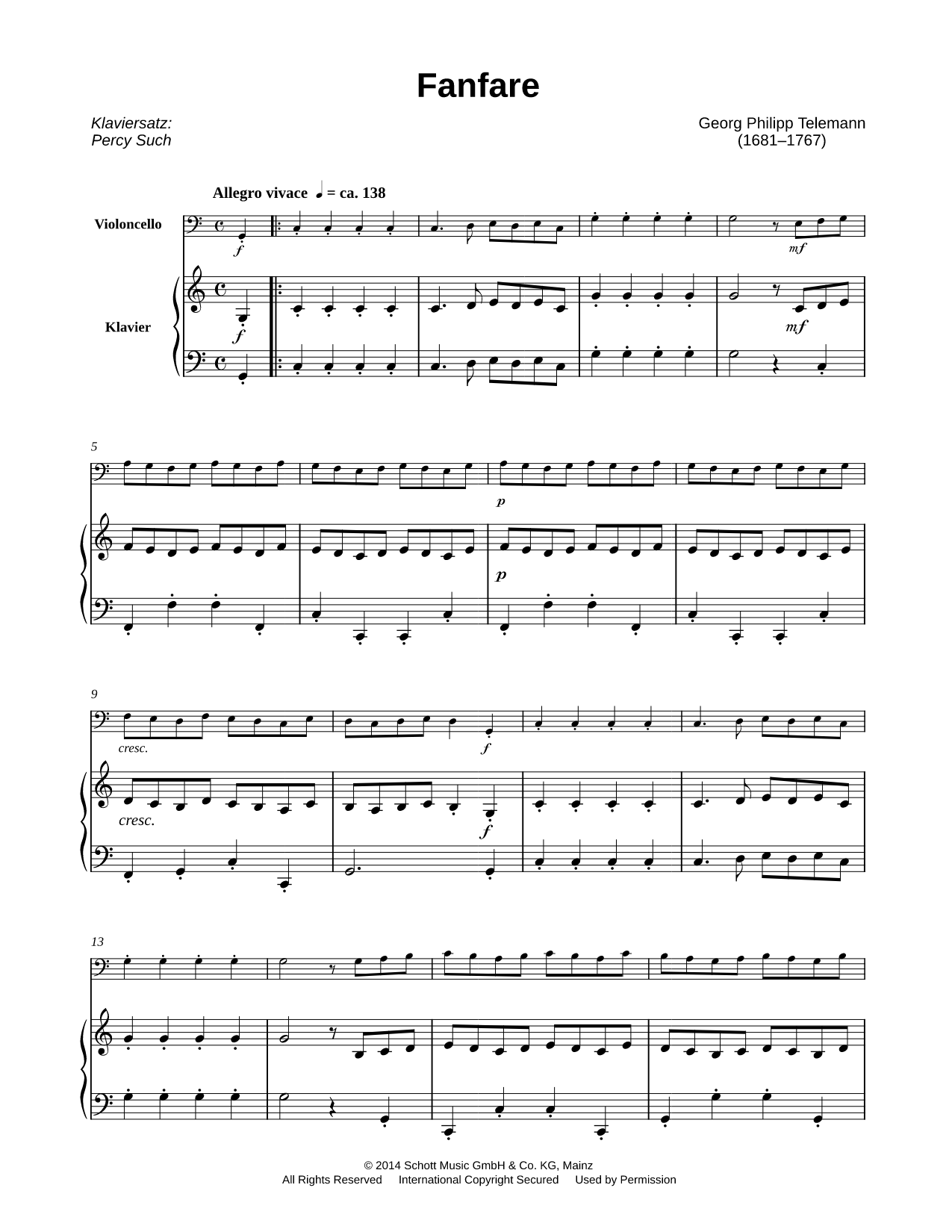 Fanfare - Cello & Piano