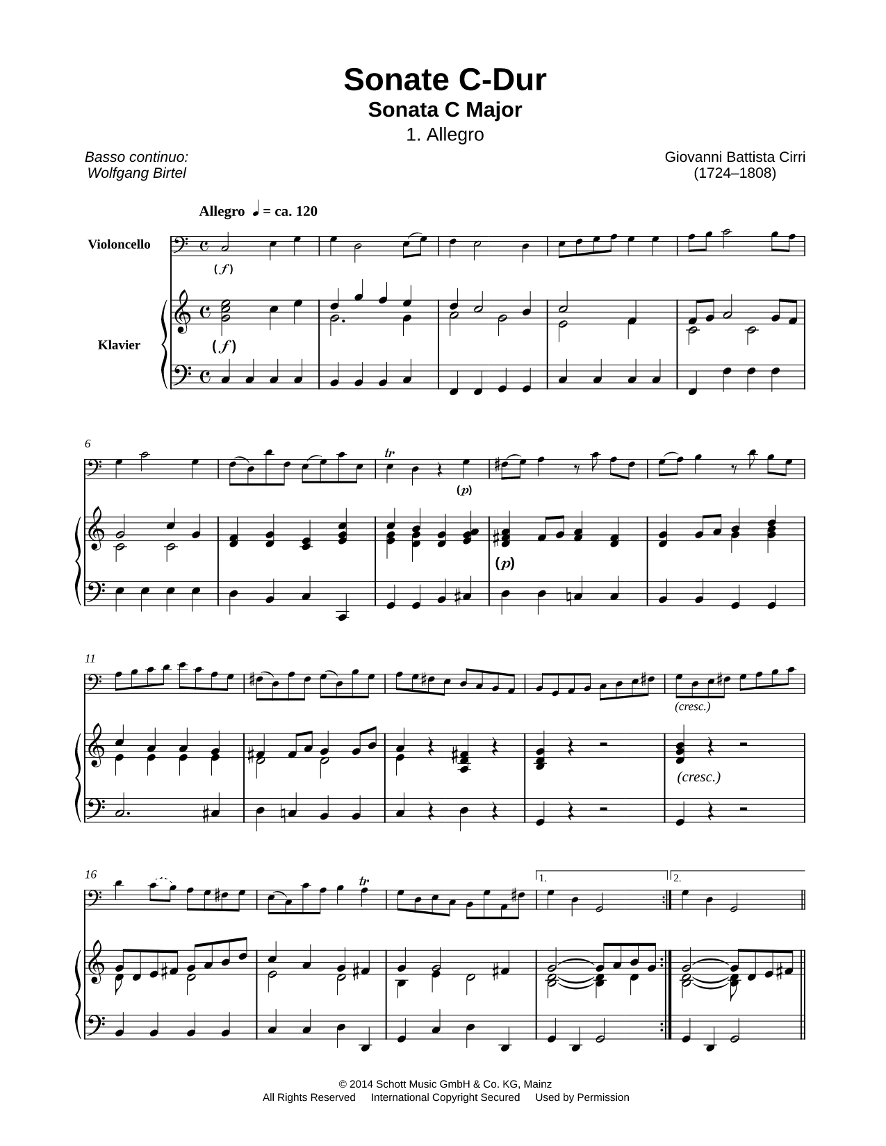 Sonata No. 1 in C Major: I. Allegro
