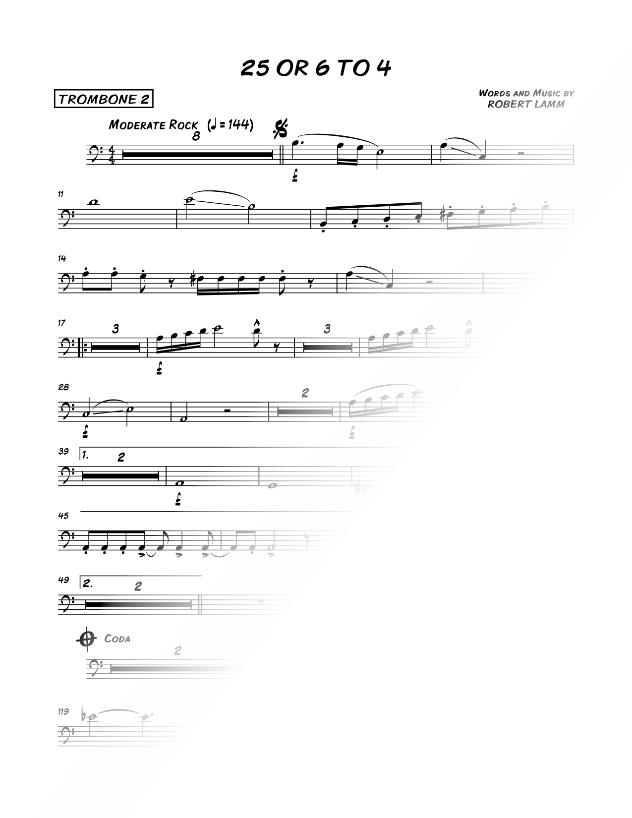 25 or 6 to 4 - Trombone 2