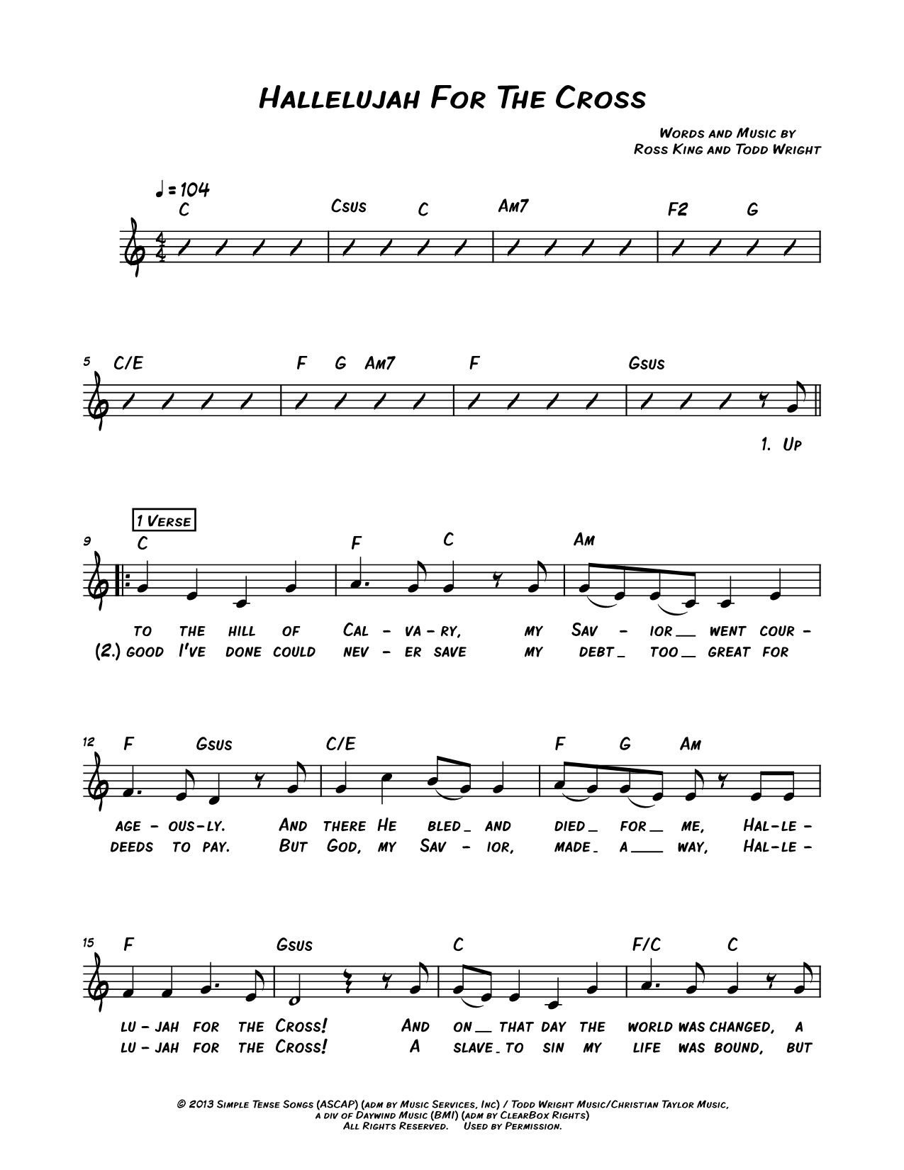 Hallelujah for the Cross