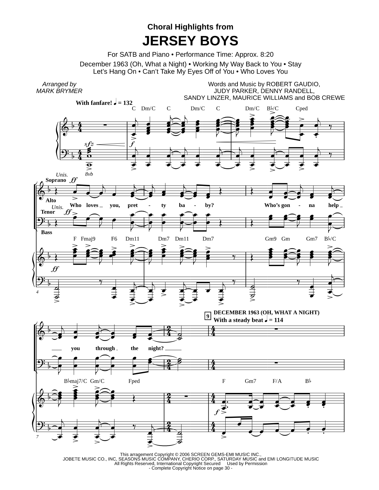 Jersey Boys - Choral Highlights