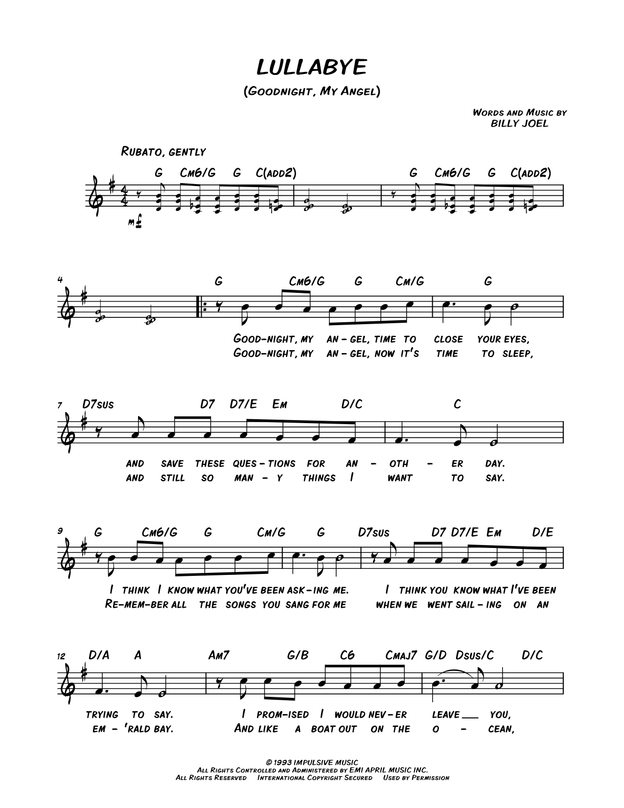 Lullabye (Goodnight, My Angel)