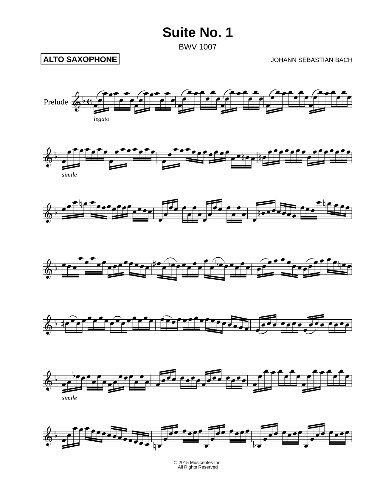 Suite No. 1, BWV 1007