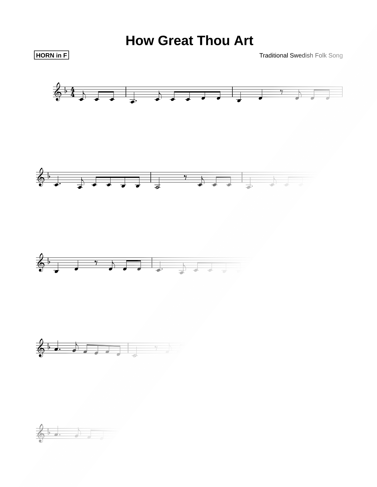 How Great Thou Art - French Horn