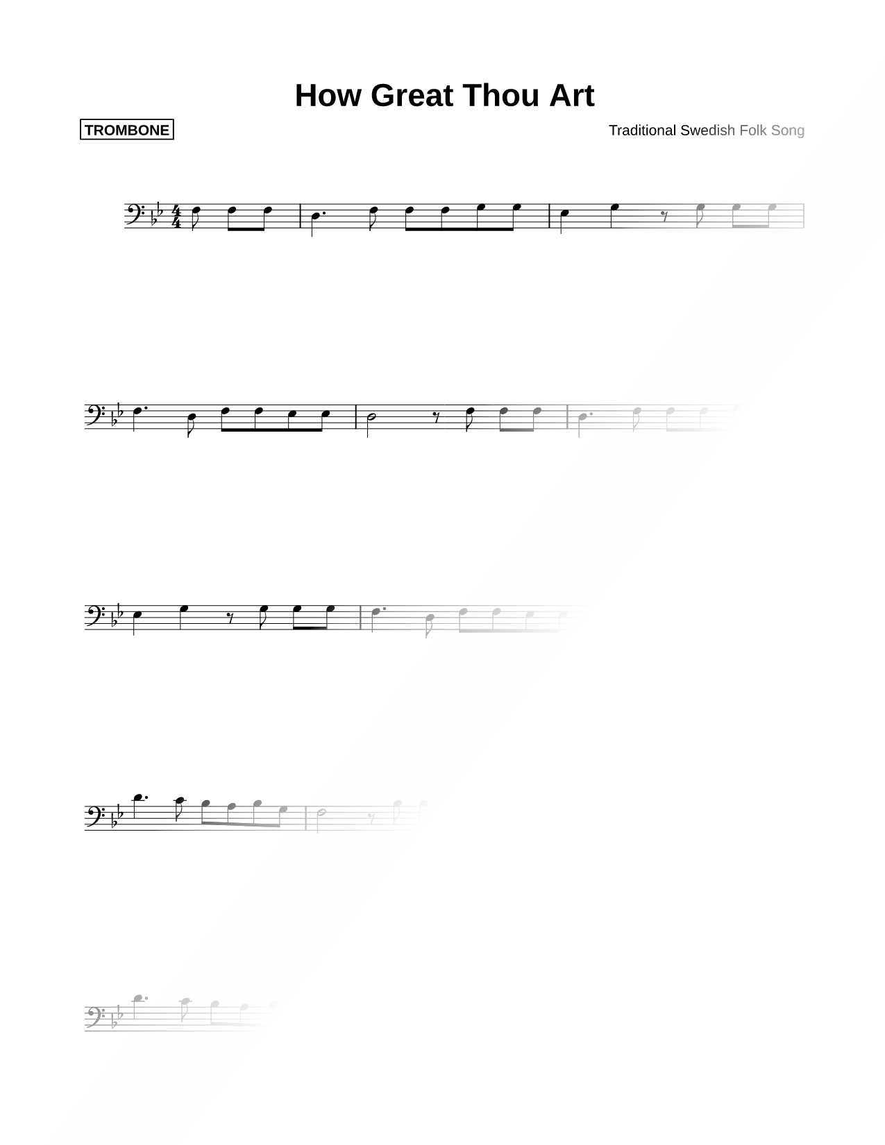 How Great Thou Art - Trombone