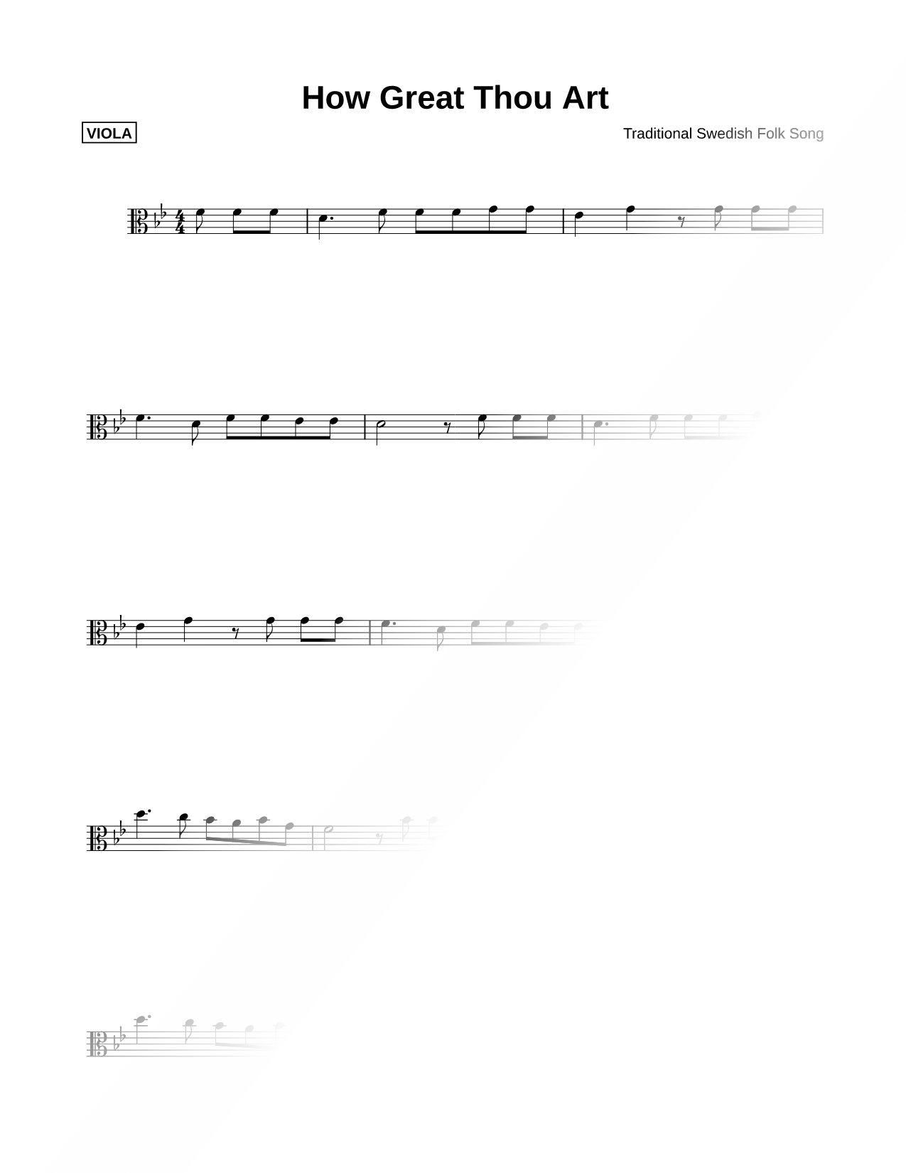 How Great Thou Art - Viola