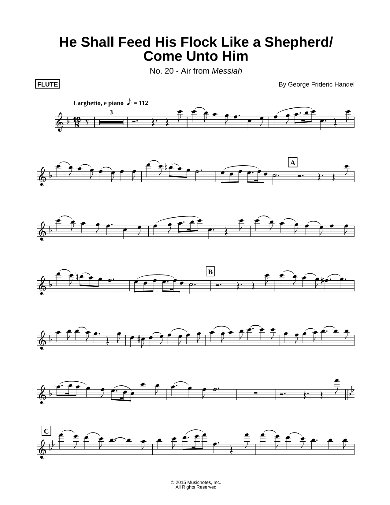 Messiah, No. 20: He Shall Feed His Flock Like a Shepherd - Flute