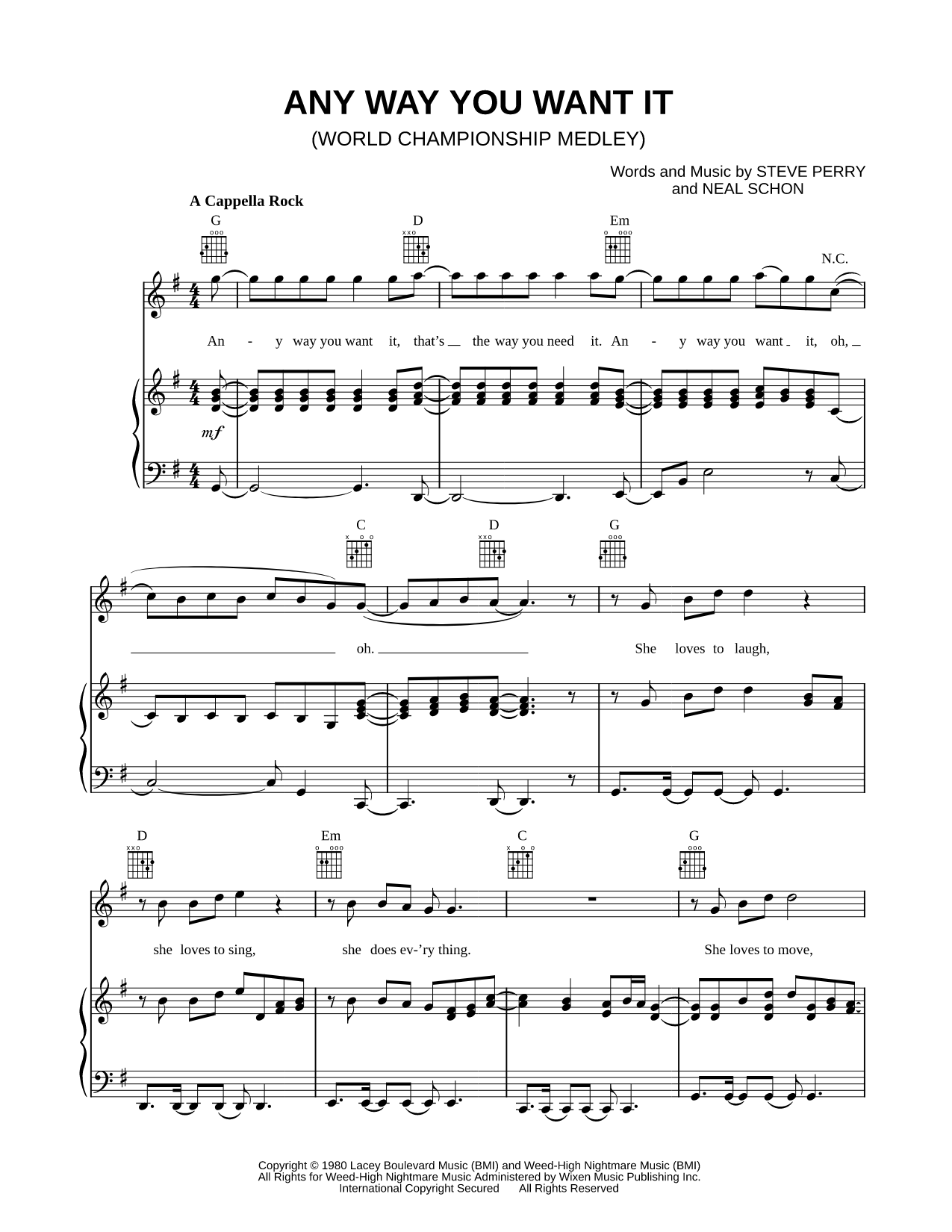 Any Way You Want It (World Championship Medley)