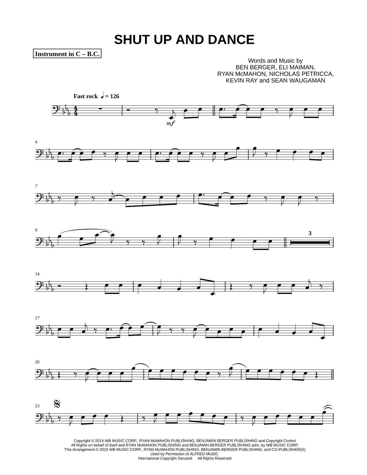 Shut Up and Dance - Bass Clef Instrument