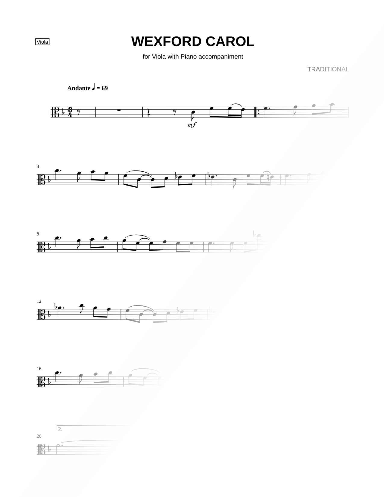 Wexford Carol - Viola