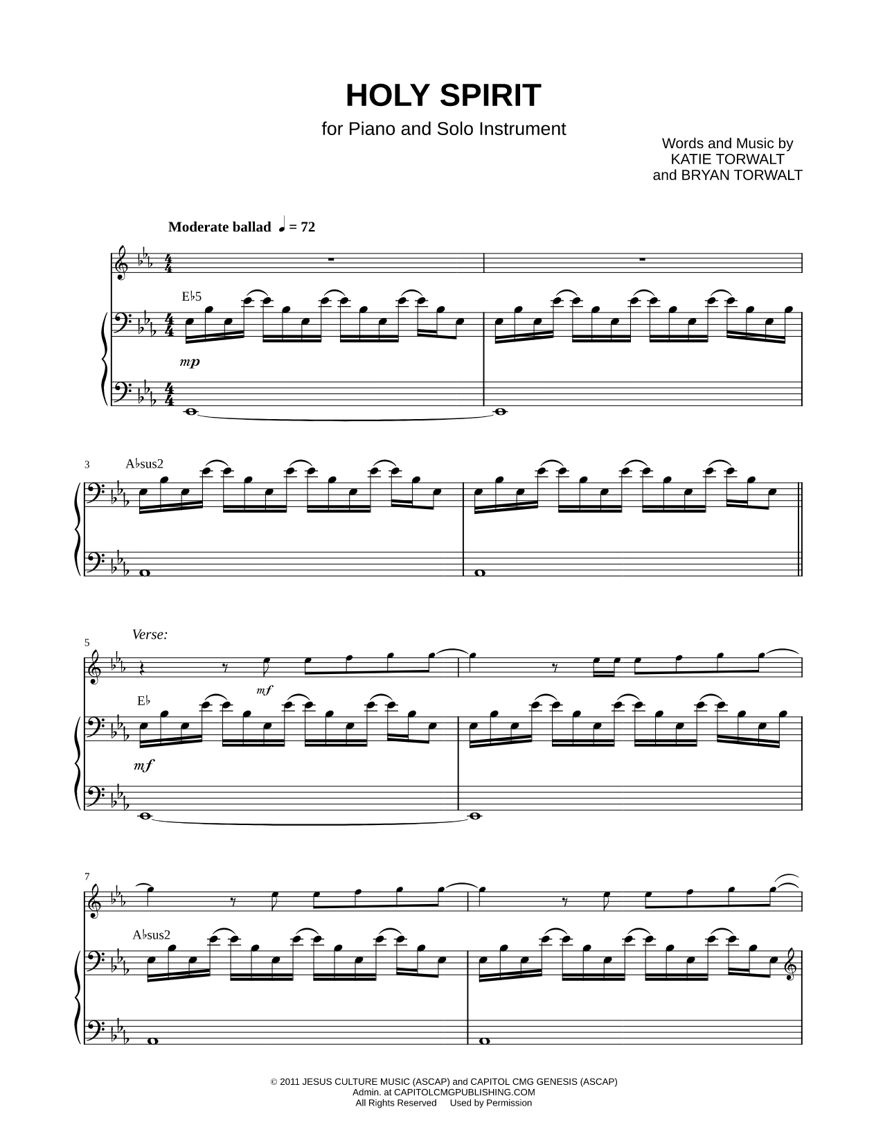 Holy Spirit - Piano Accompaniment