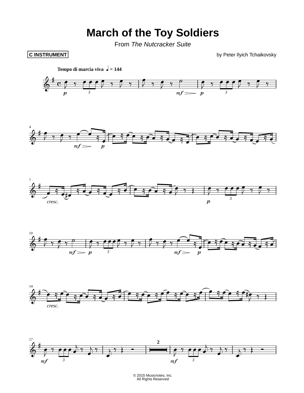 March of the Toy Soldiers - C Instrument
