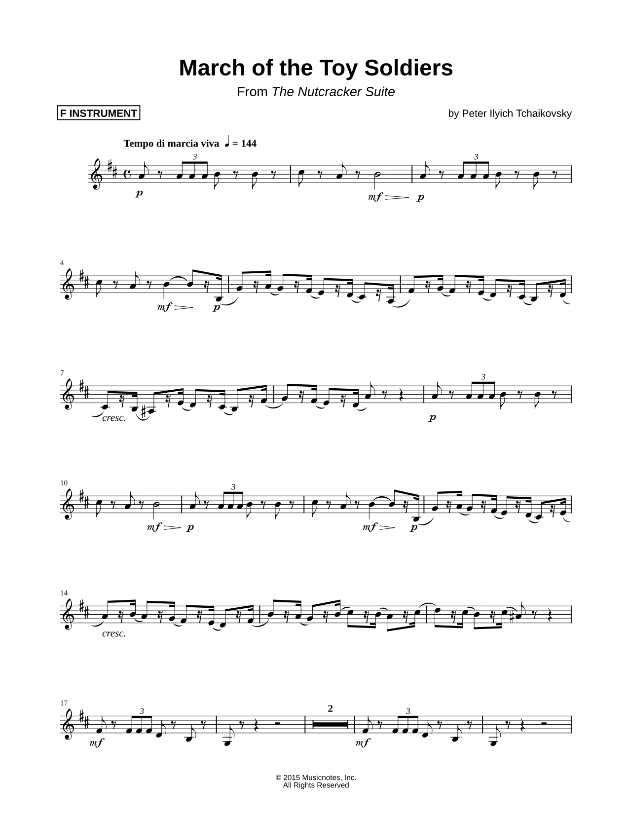 March of the Toy Soldiers - F Instrument