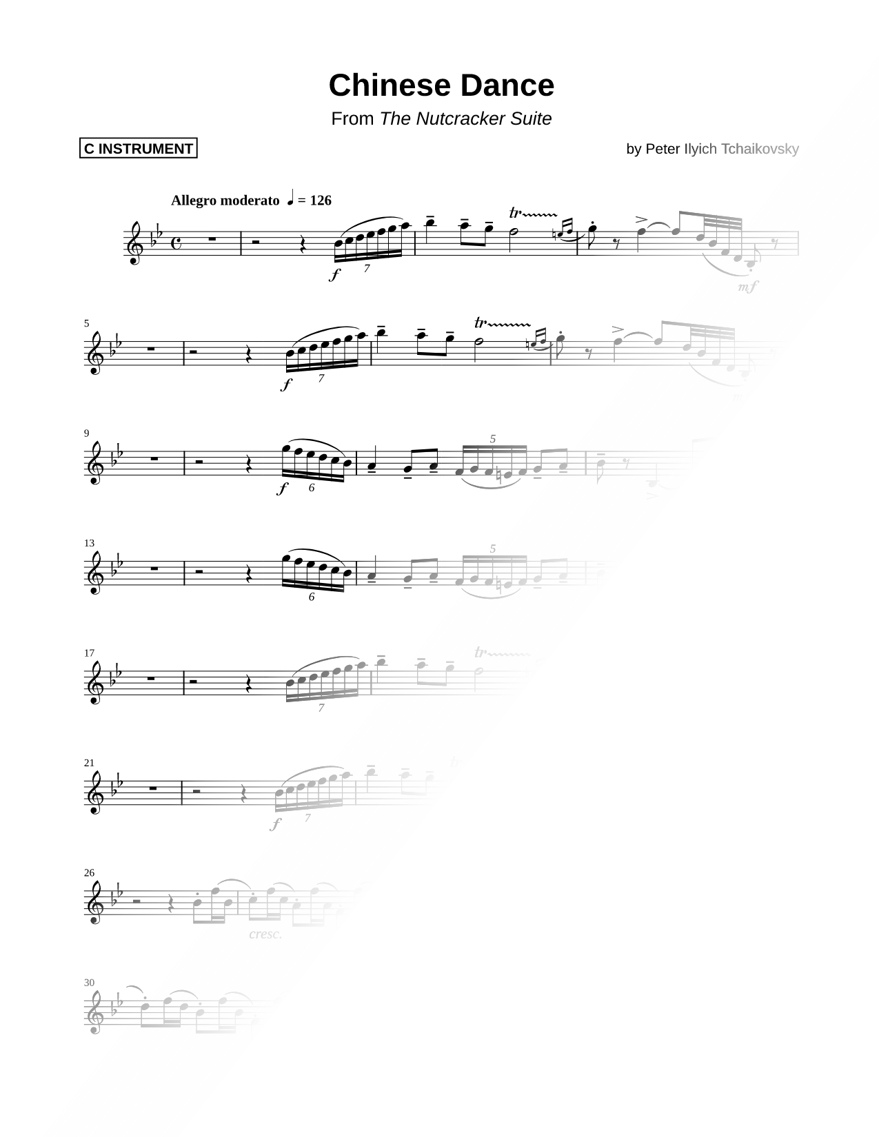 Chinese Dance - C Instrument