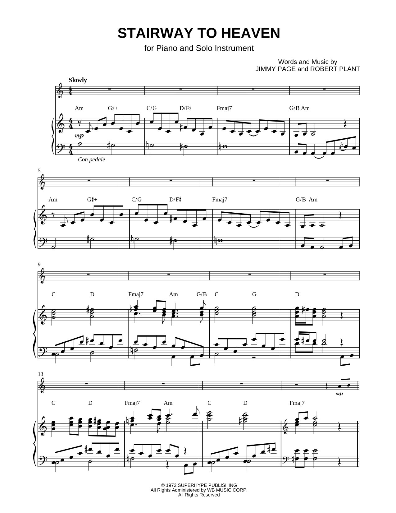 Stairway to Heaven - Piano Accompaniment