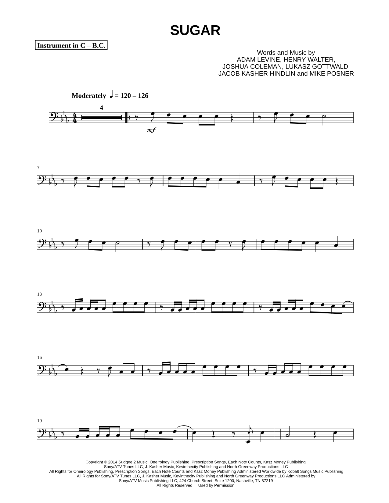 Sugar - Bass Clef Instrument