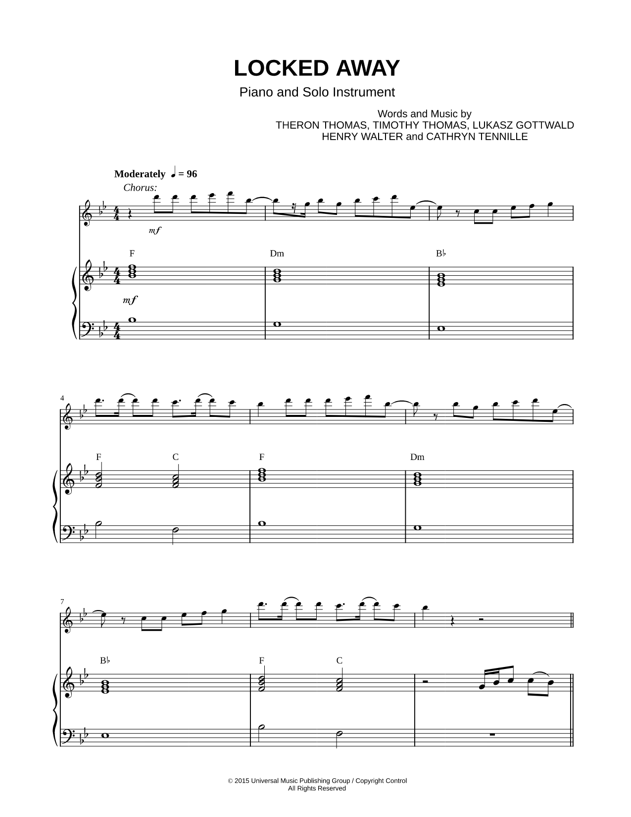 Locked Away - Piano Accompaniment