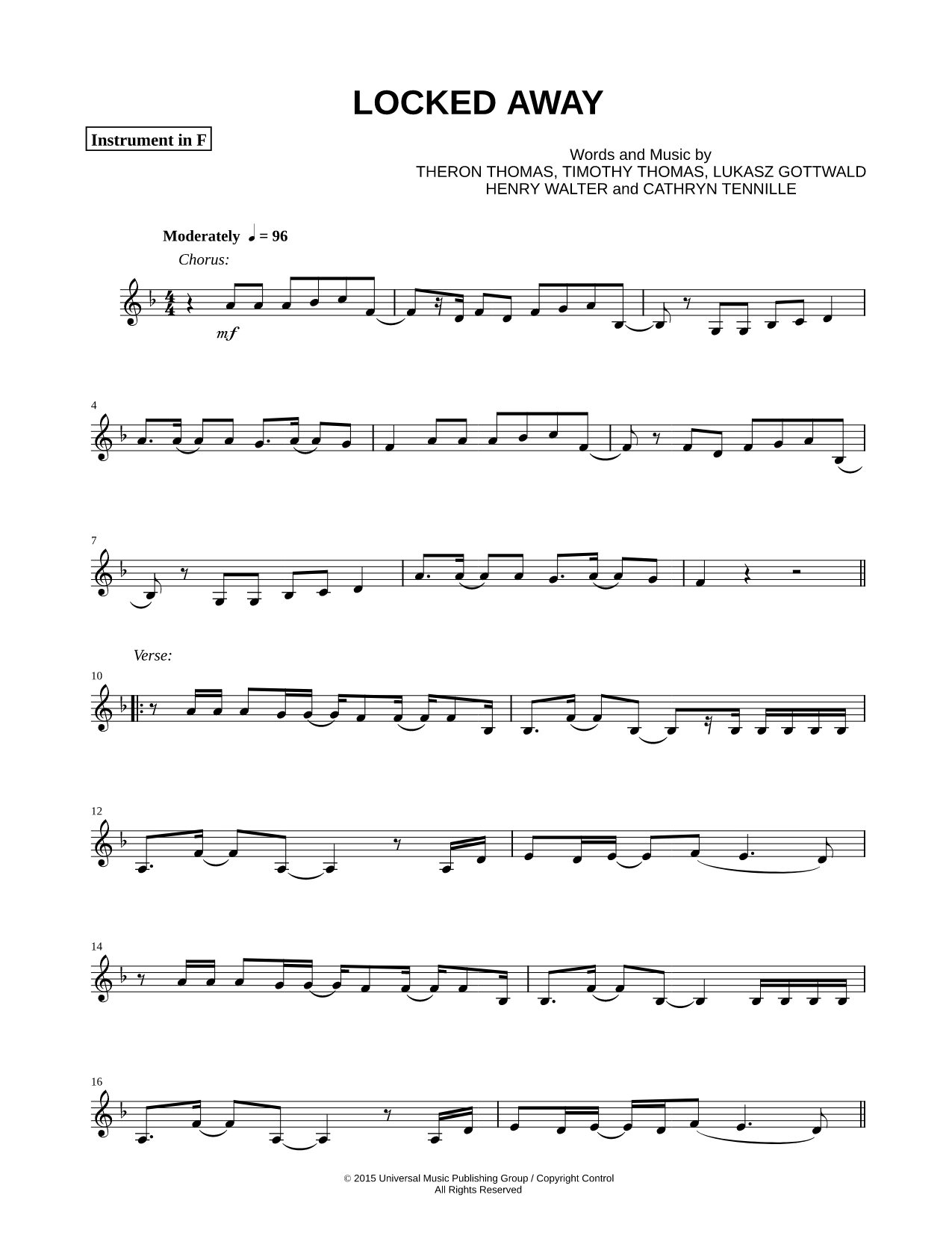 Locked Away - F Instrument