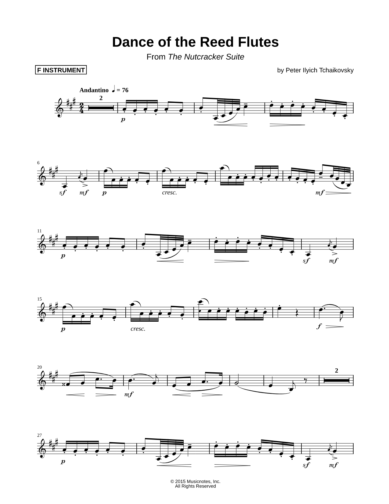 Dance of the Reed Flutes - F Instrument
