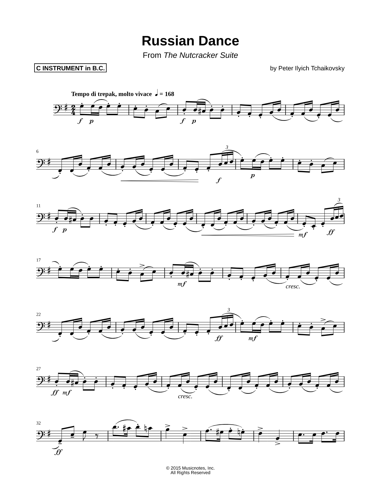 Russian Dance - Bass Clef Instrument