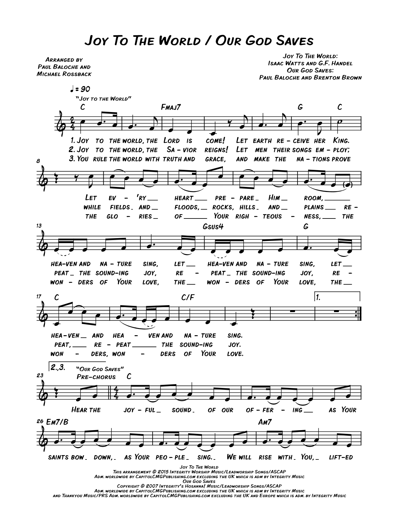 Joy to the World / Our God Saves