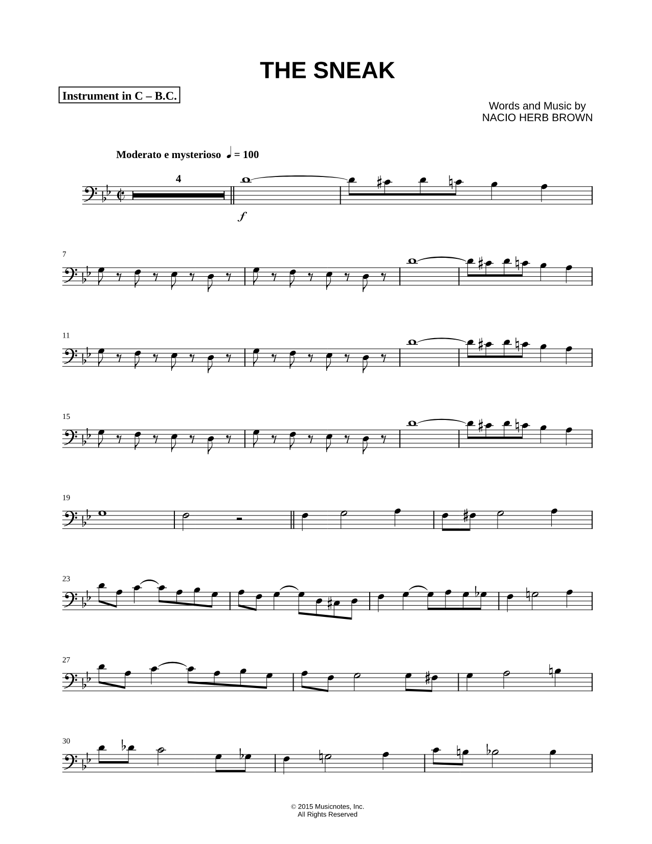 The Sneak - Bass Clef Instrument