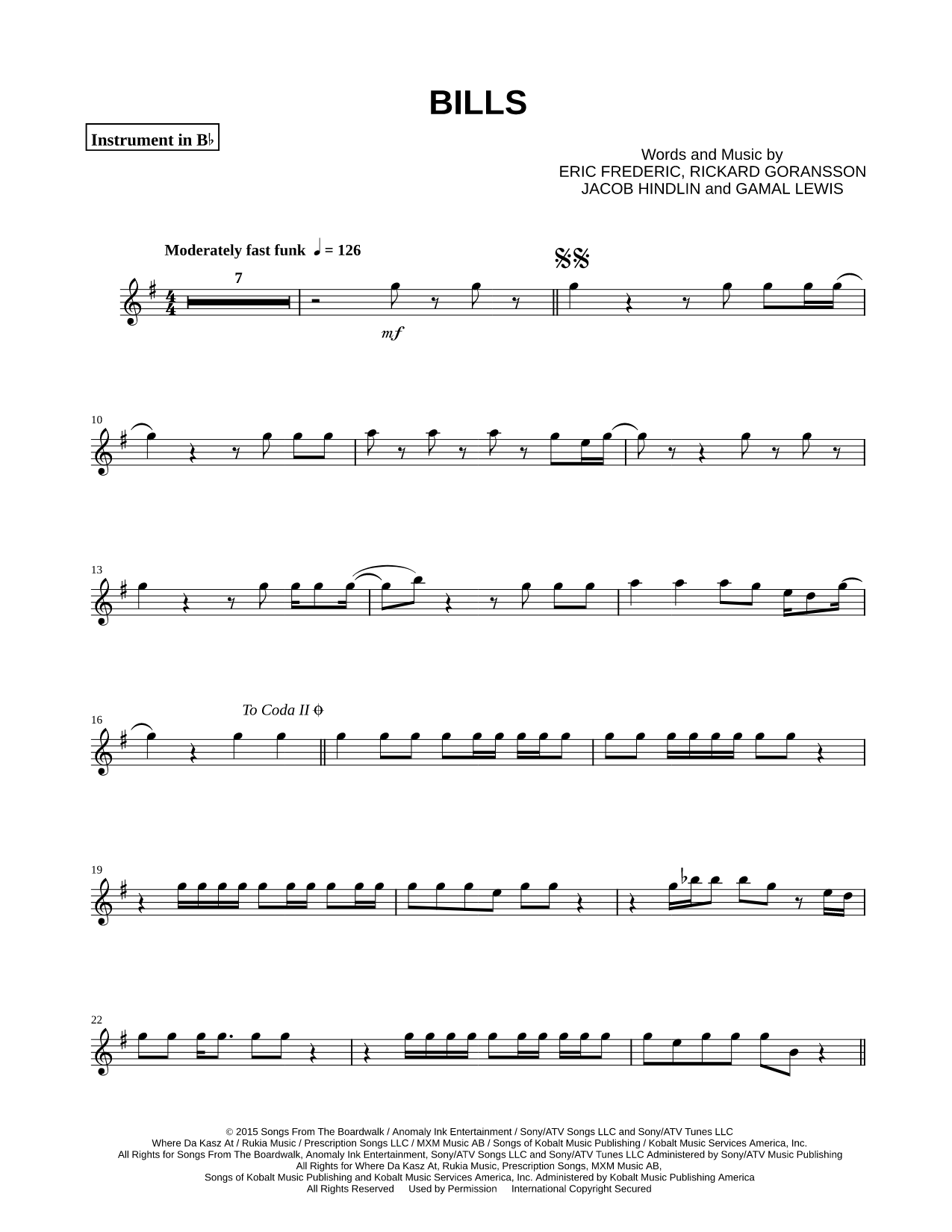 Bills - Bb Instrument