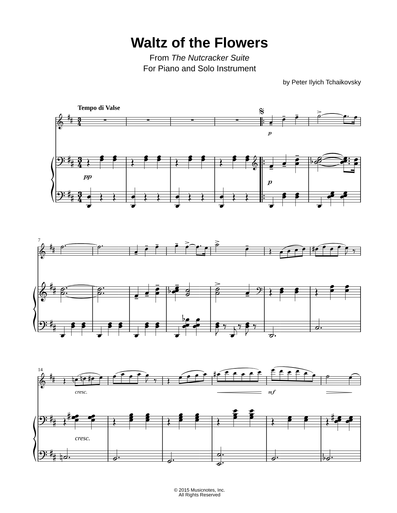Waltz of the Flowers - Piano Accompaniment