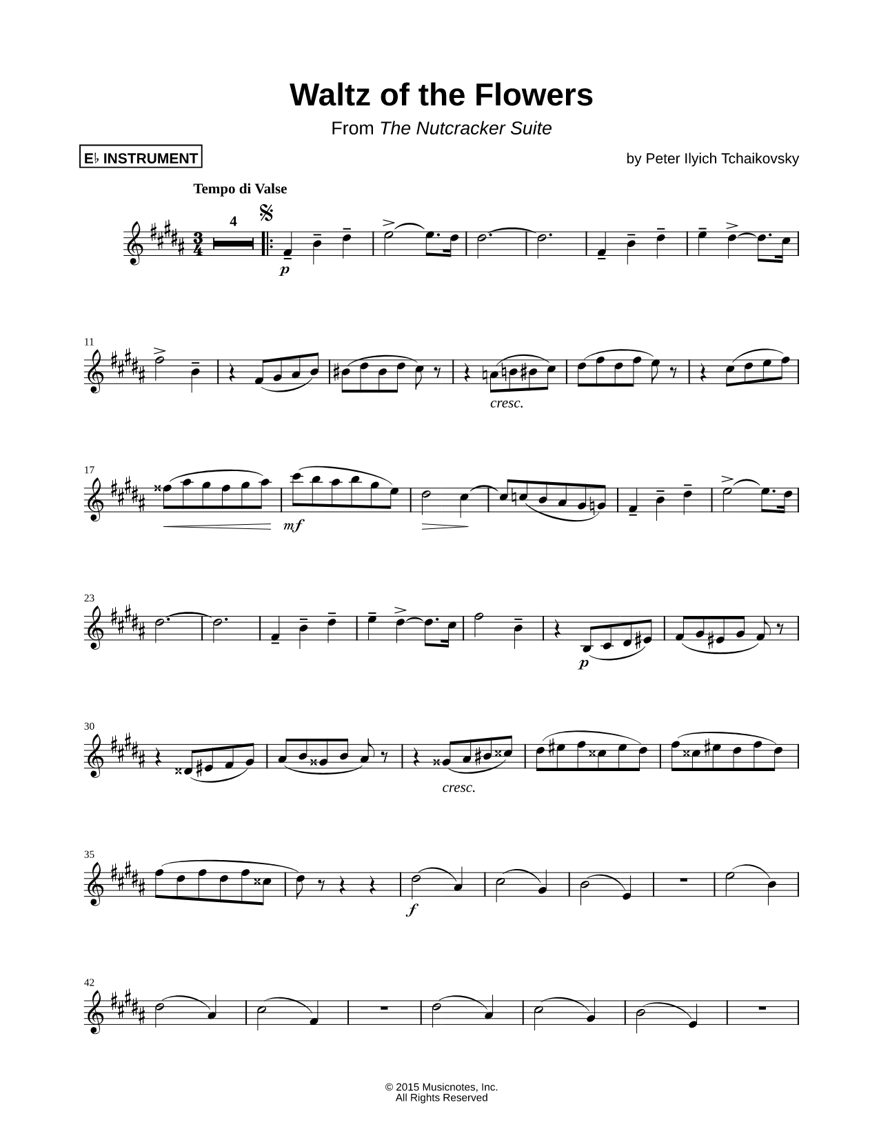 Waltz of the Flowers - Eb Instrument