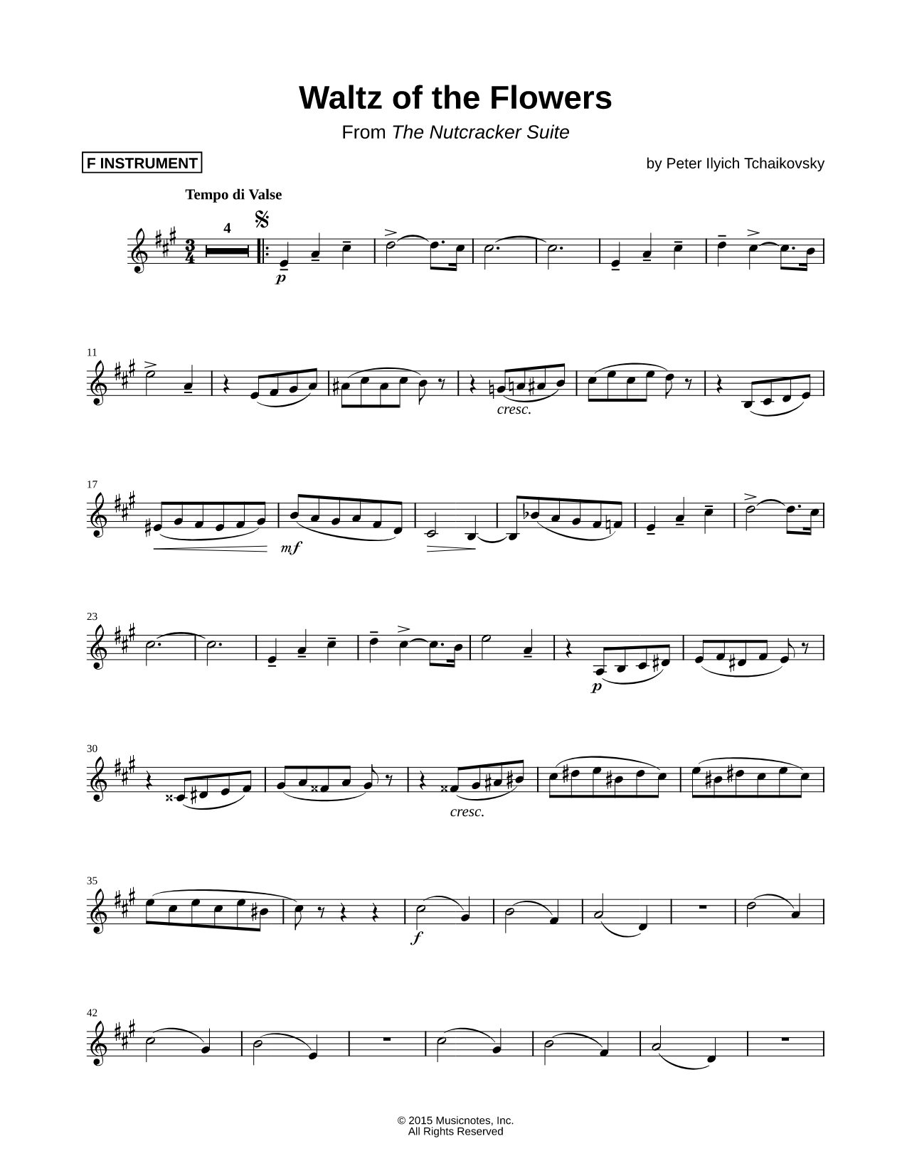 Waltz of the Flowers - F Instrument