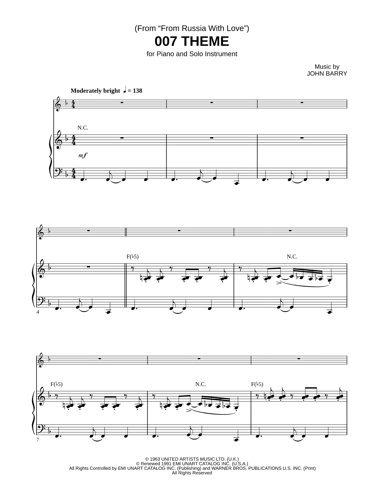 007 Theme - Piano Accompaniment