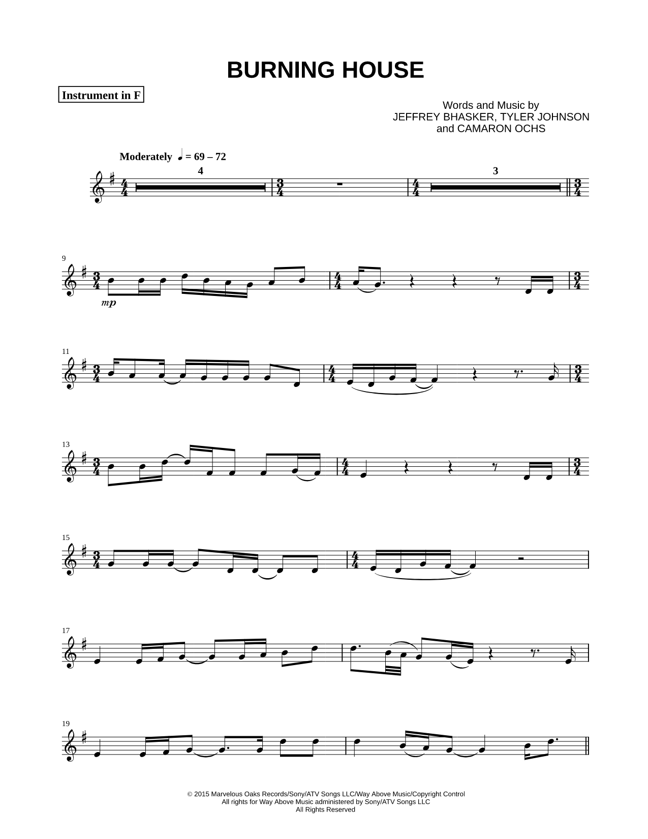 Burning House - F Instrument