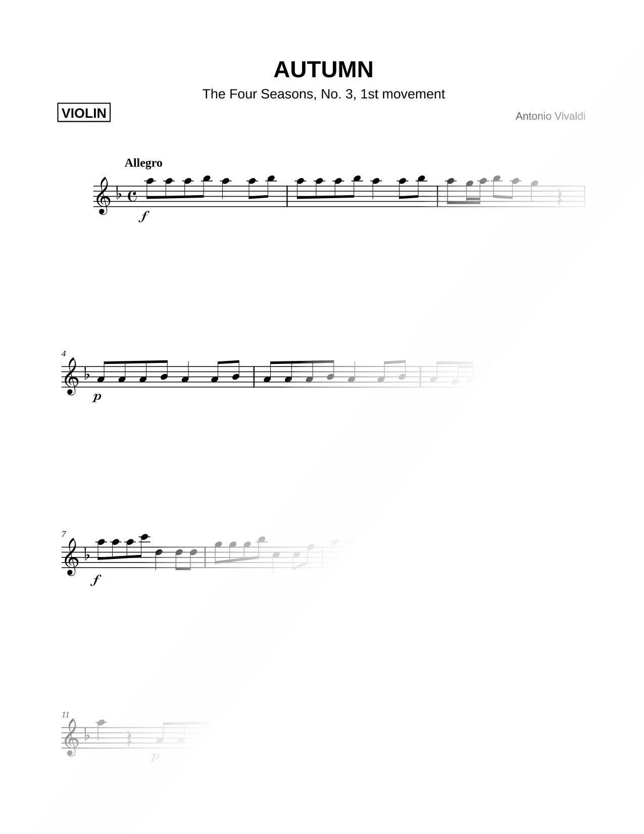 The Four Seasons: Autumn - First Movement (Allegro) [Main Theme]