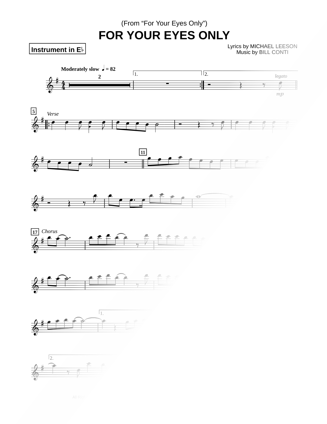For Your Eyes Only - Eb Instrument
