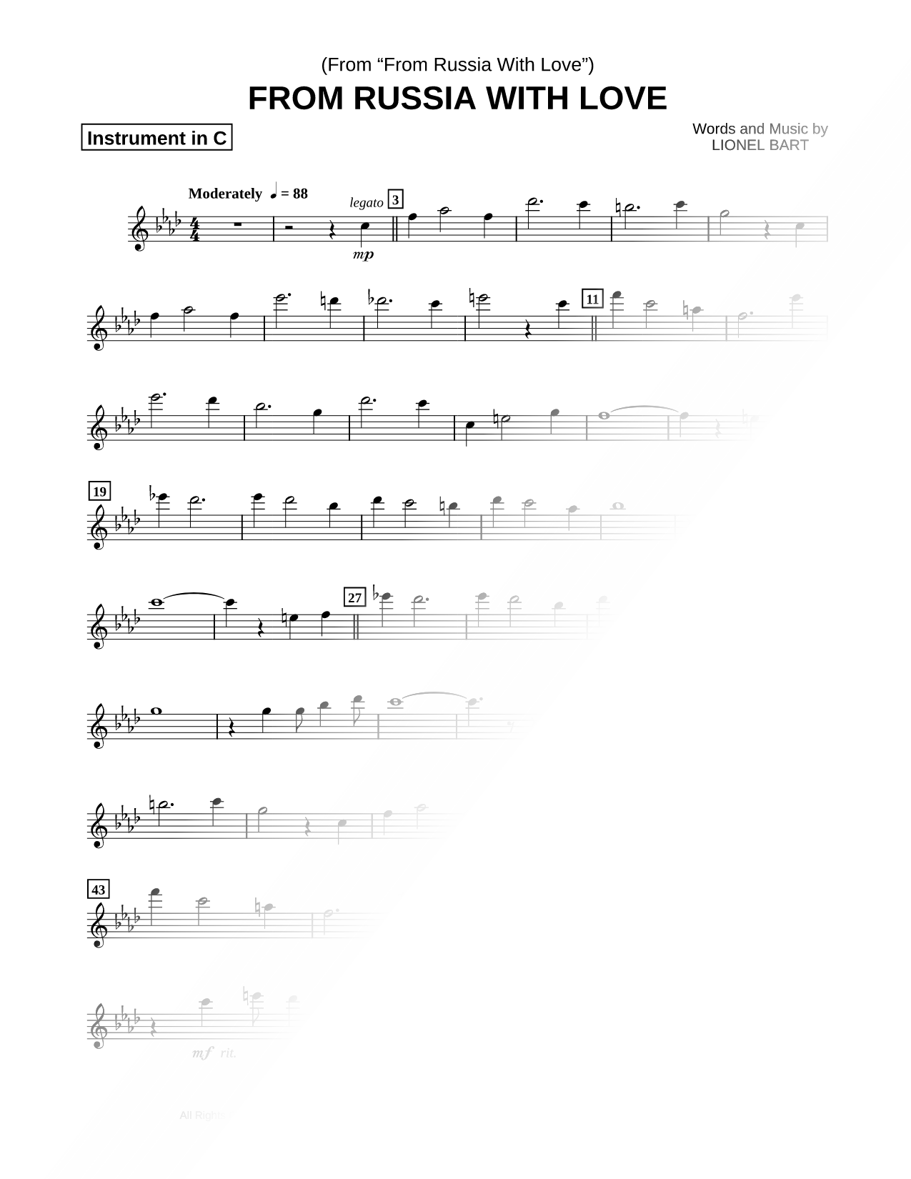 From Russia with Love - C Instrument