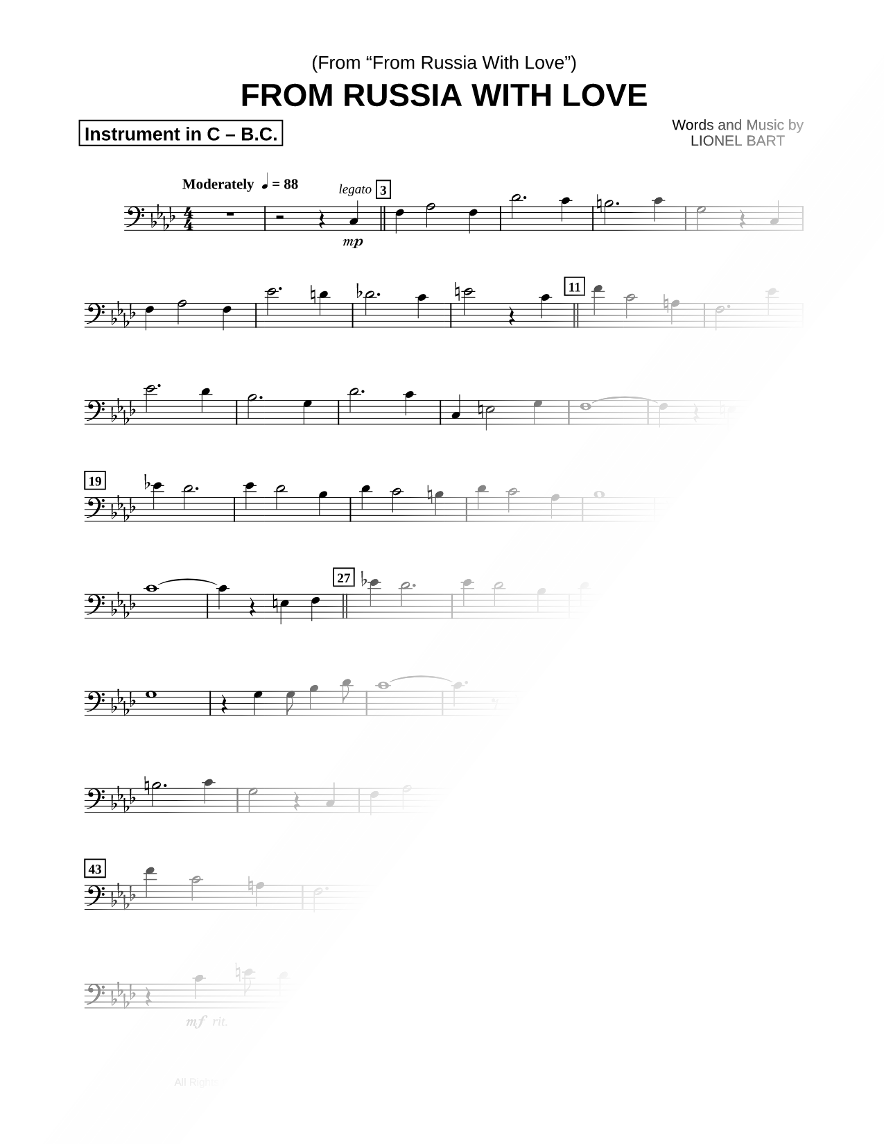 From Russia with Love - Bass Clef Instrument