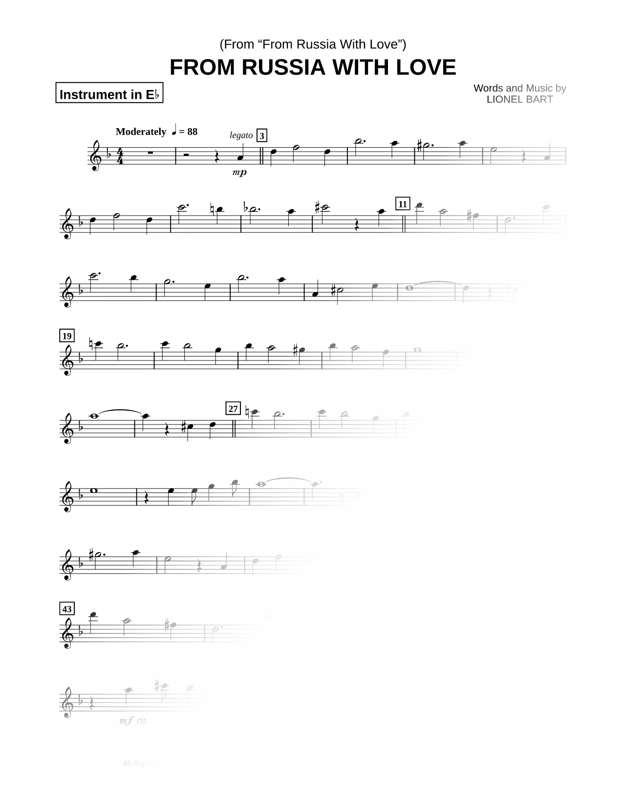 From Russia with Love - Eb Instrument