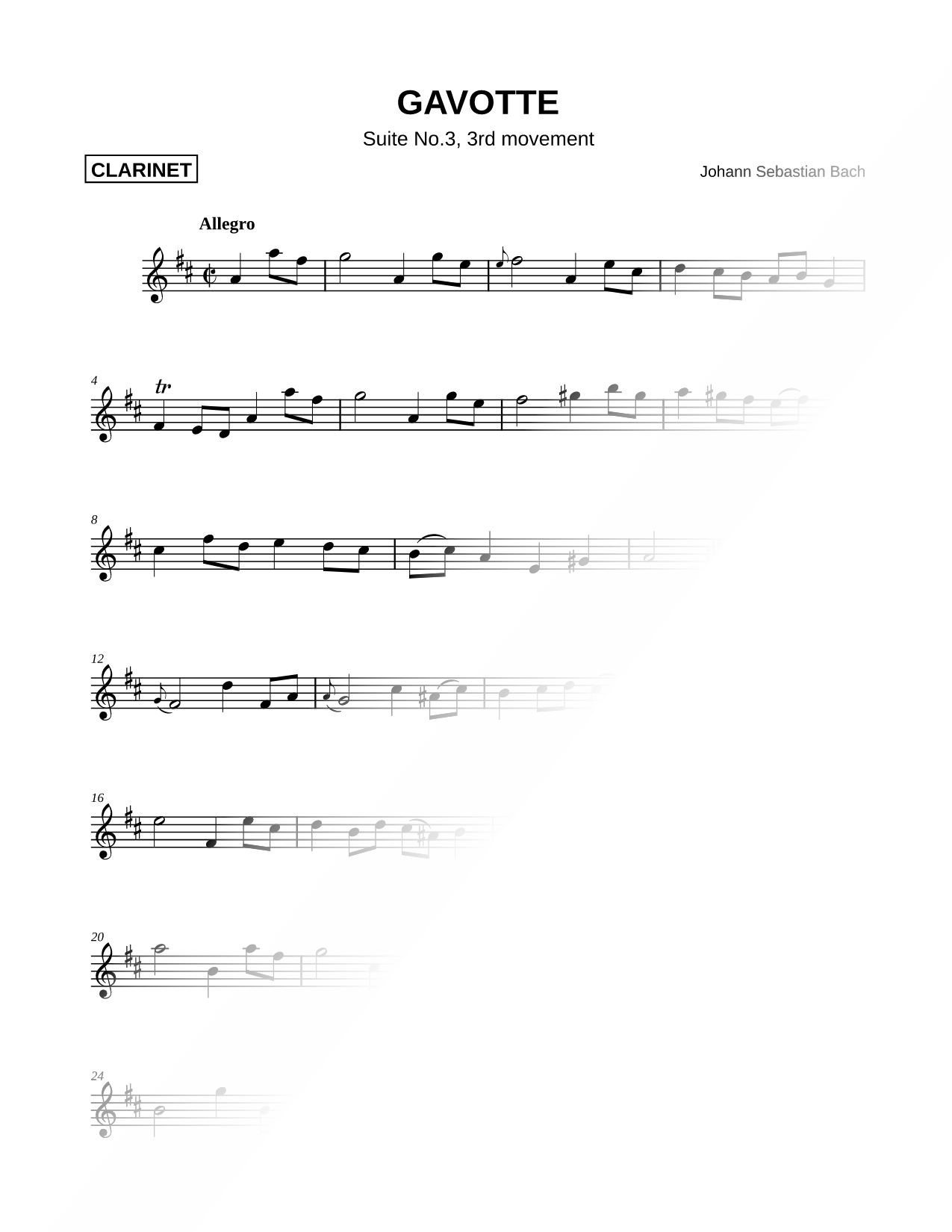 Gavotte from Orchestral Suite No. 3 in D Major, BWV 1068 [Main Theme]