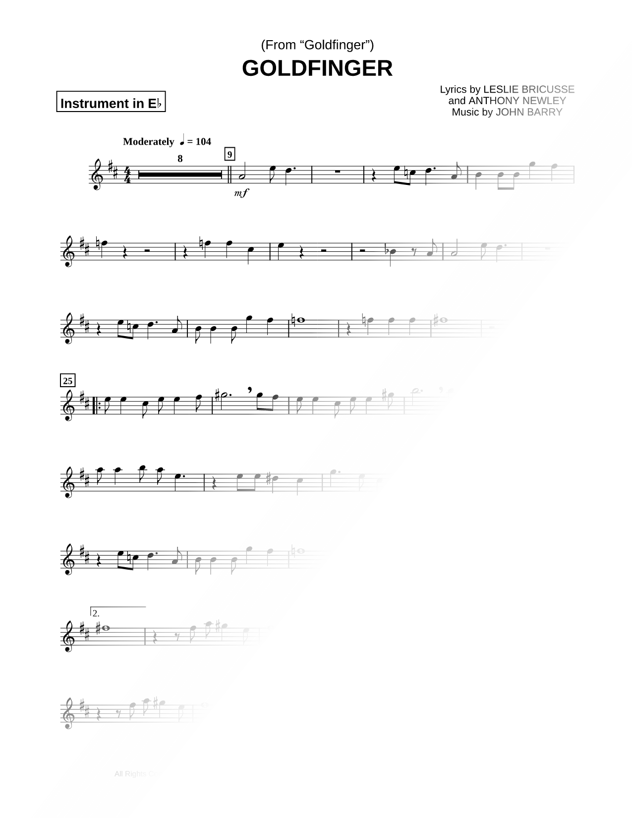 Goldfinger - Eb Instrument