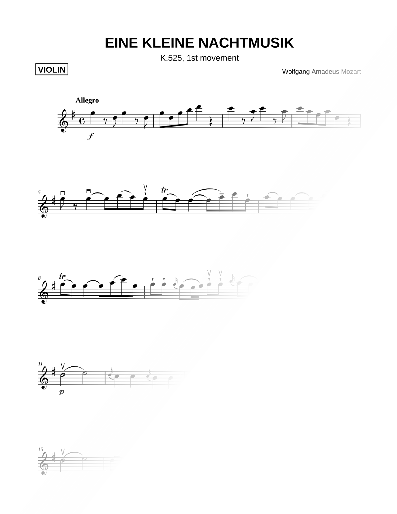 Eine Kleine Nachtmusik: I. Allegro [Main Theme]