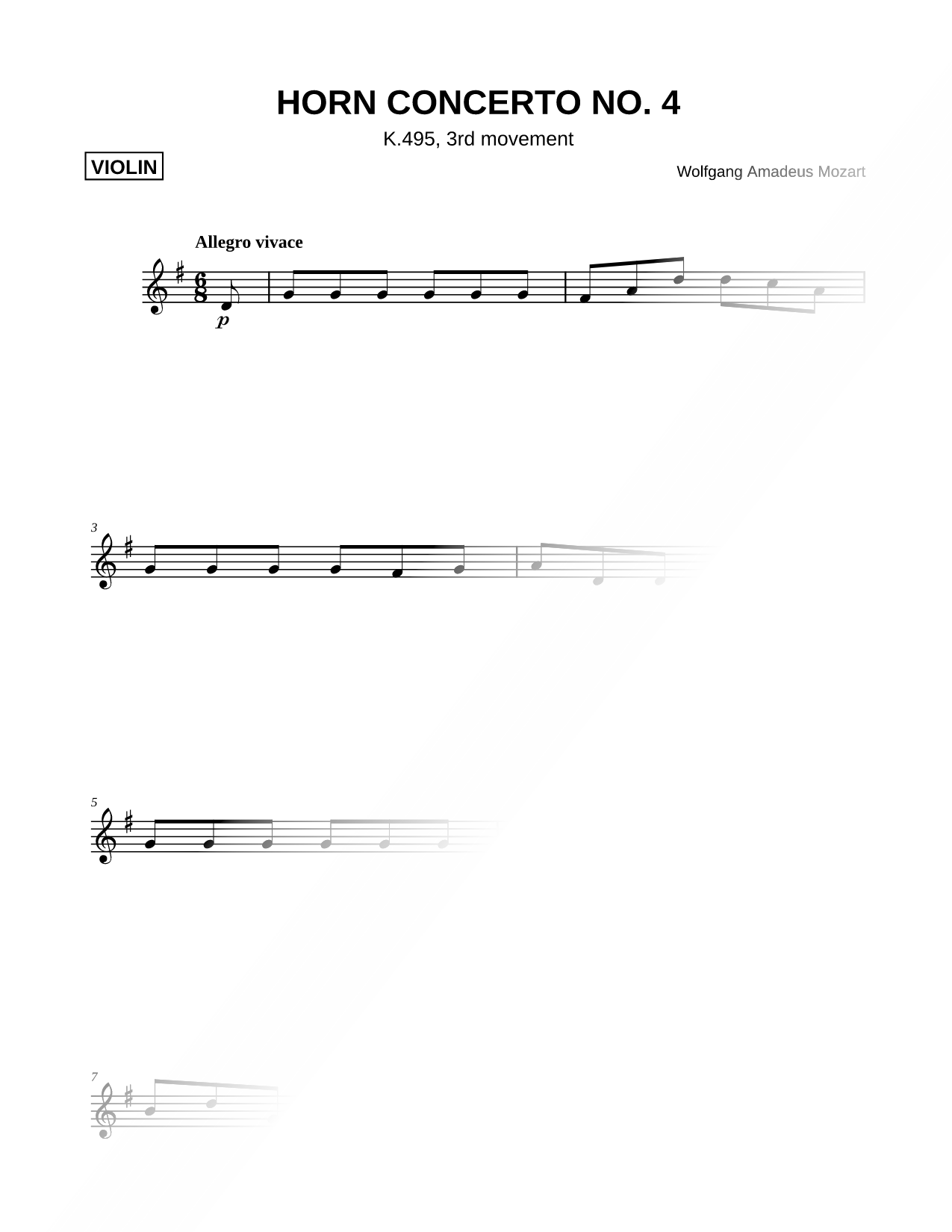 Horn Concerto No. 4 in Eb Major, K. 495: III. Rondo [Main Theme]