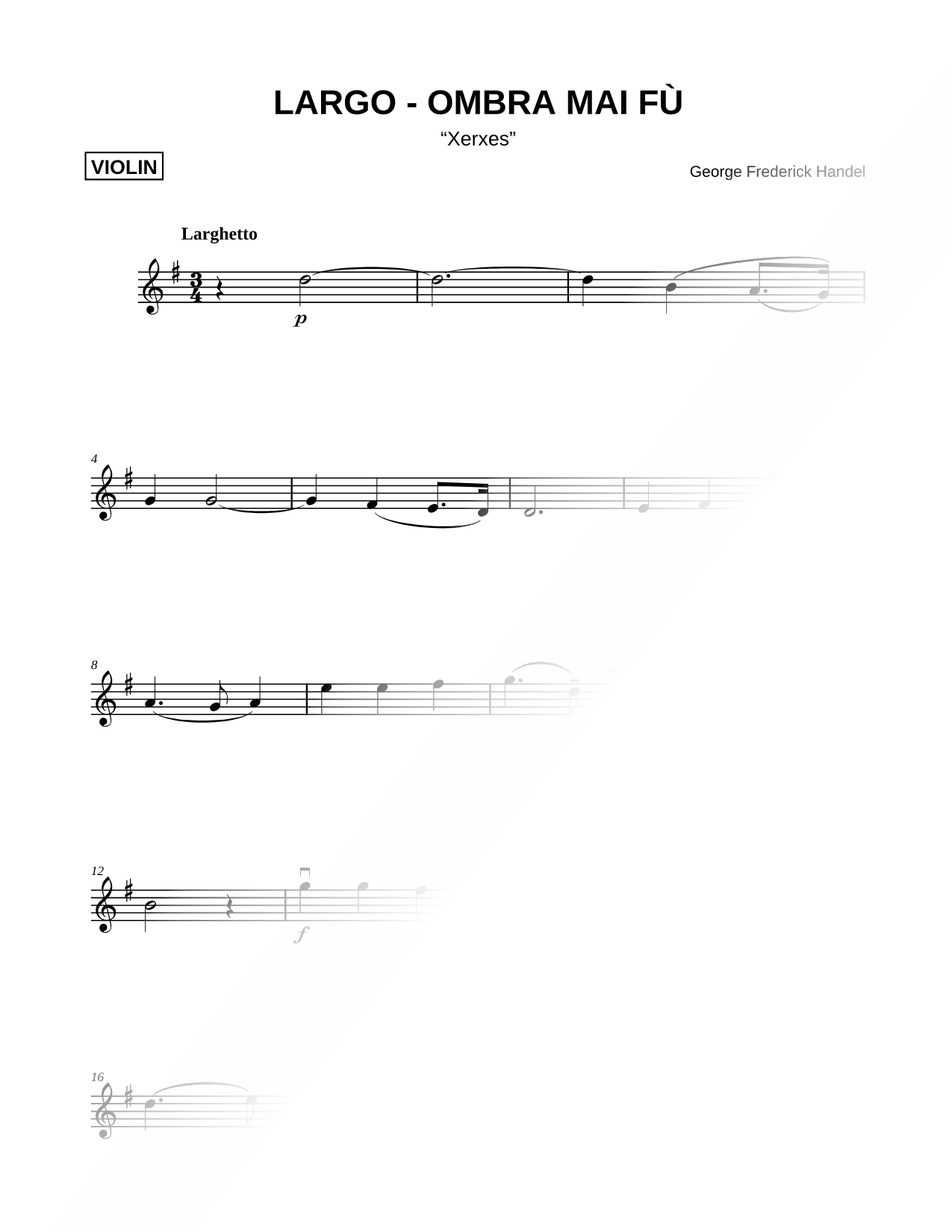 Largo from Xerxes [Main Theme]
