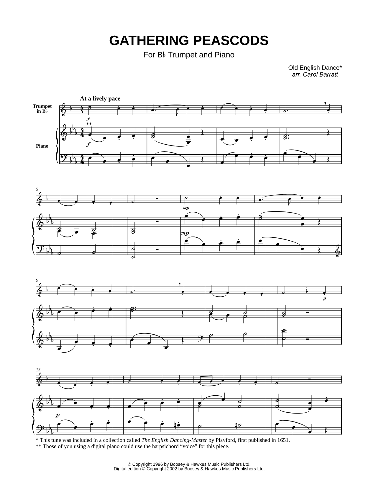 Gathering Peascods - Trumpet & Piano
