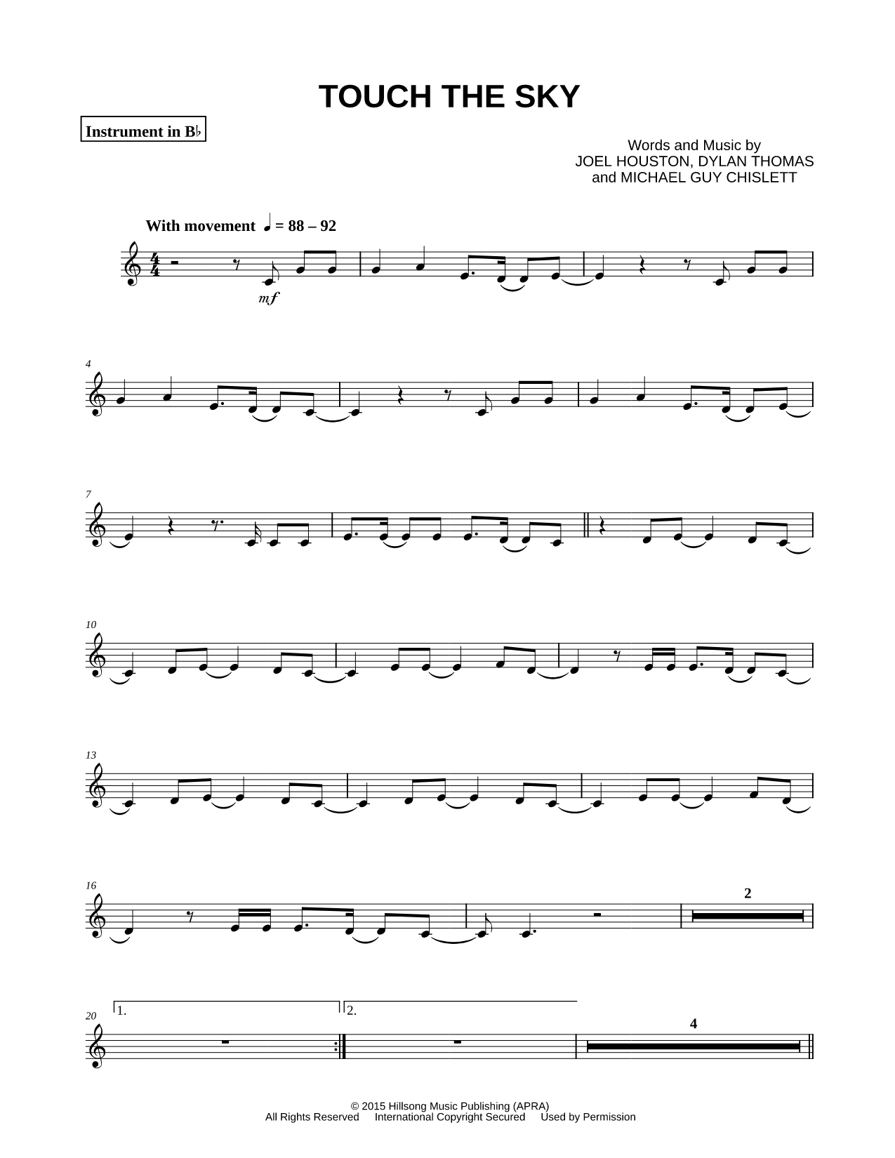 Touch the Sky - Bb Instrument