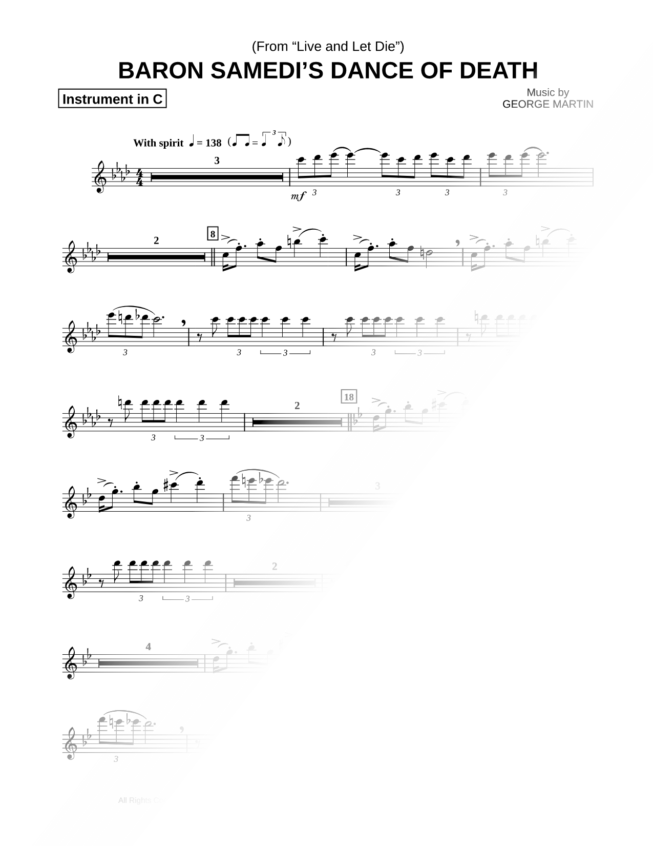 Baron Samedi's Dance of Death - C Instrument