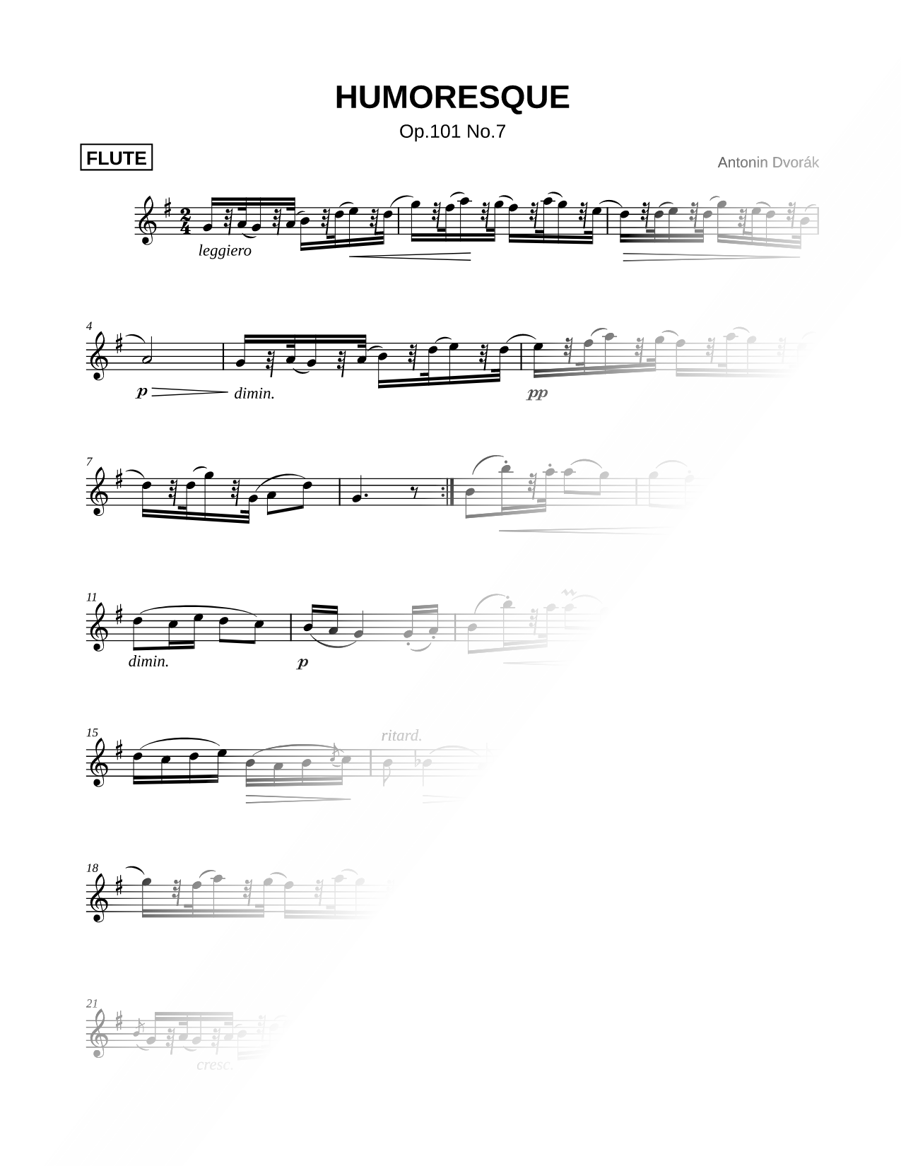 Humoresque, Op. 101, No. 7 [Main Theme]