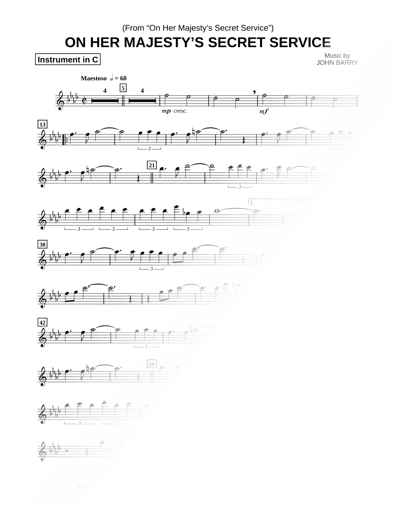 On Her Majesty's Secret Service - C Instrument