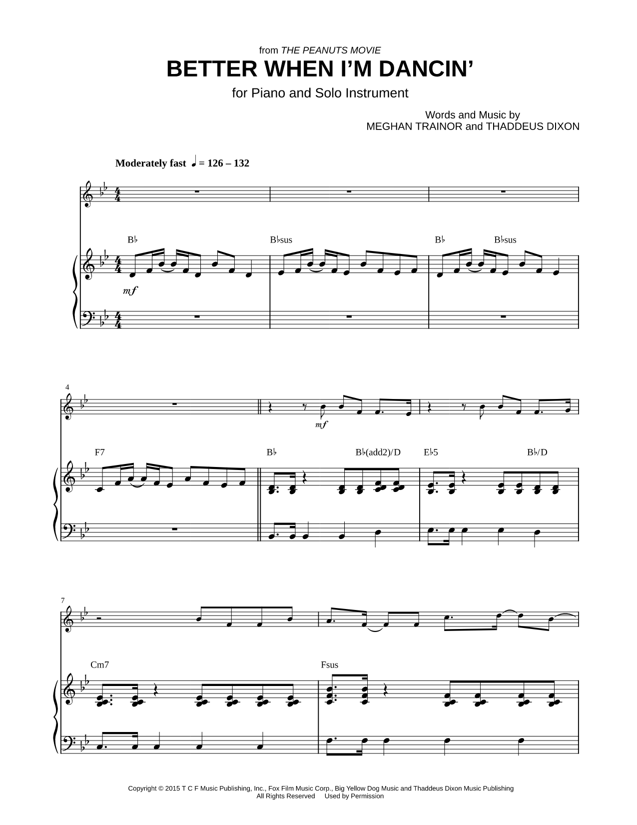 Better When I'm Dancin' - Piano Accompaniment