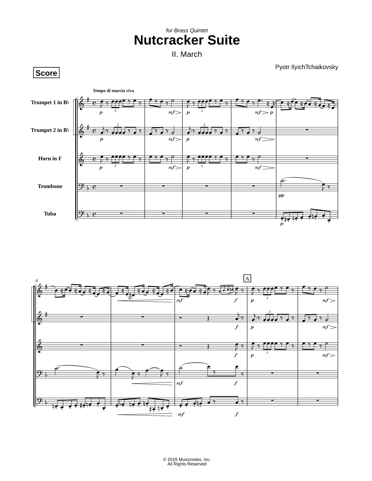 The Nutcracker Suite for Brass Quintet: II. March
