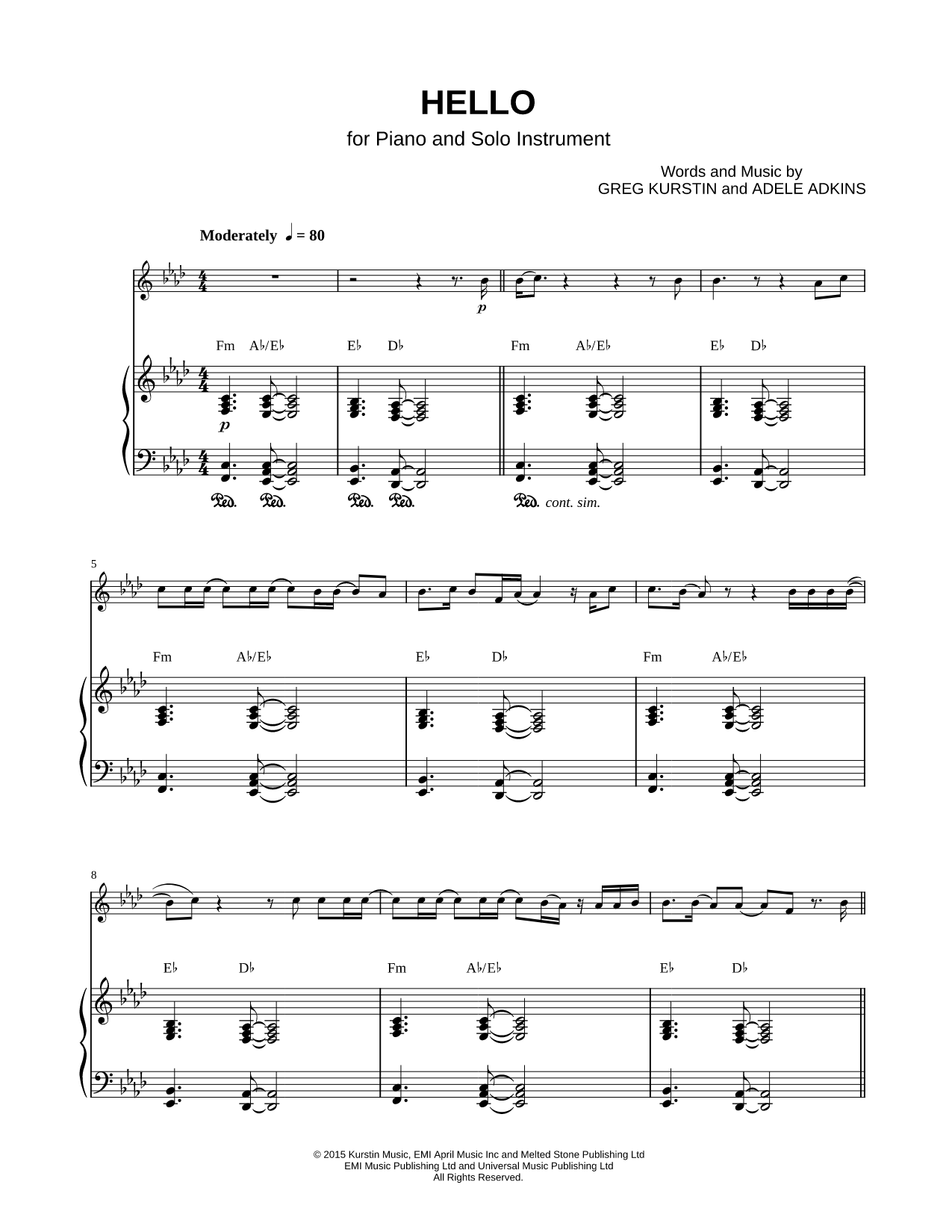 Hello - Piano Accompaniment